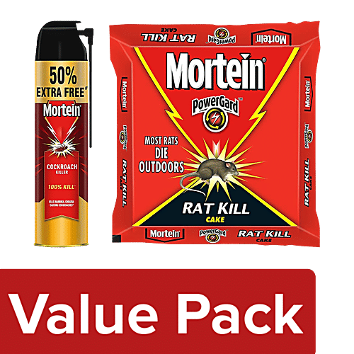 PowerGard Rat Kill Cake Kills Rats,(4x25g) + Cockroach Killer Spray,425ml