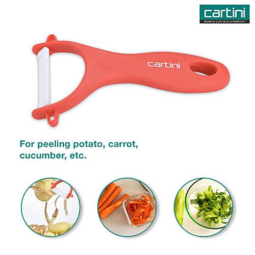 Stainless Steel Peeler With Red Handle - Image 3