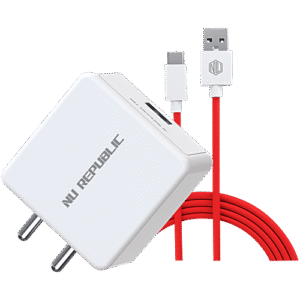 Sprint All In One 25W 5A Charger With Type C Cable Supports All Fast Charging Technologies White, Red, Cable Included