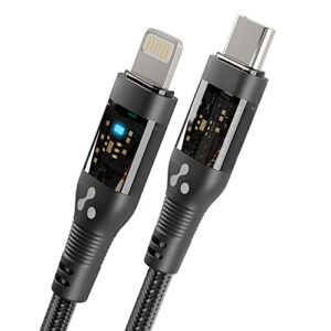 Type-C To Lightning iPhone Cable, 22.5 W Fast Charging, 480 Mbps Data Sync & Car AirPlay, LED Indicator, Black