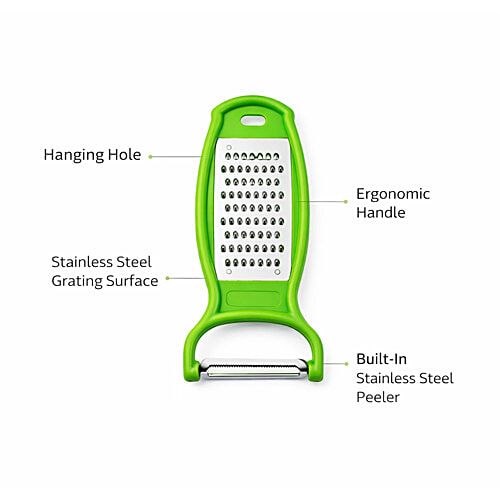 Petal Kitchen Tools Set - Stainless Steel Blade Chopping Knife, Gas Lighter & Grater With Peeler - Image 5