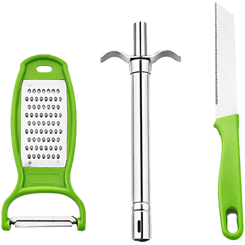 Petal Kitchen Tools Set - Stainless Steel Blade Chopping Knife, Gas Lighter & Grater With Peeler - Image 8