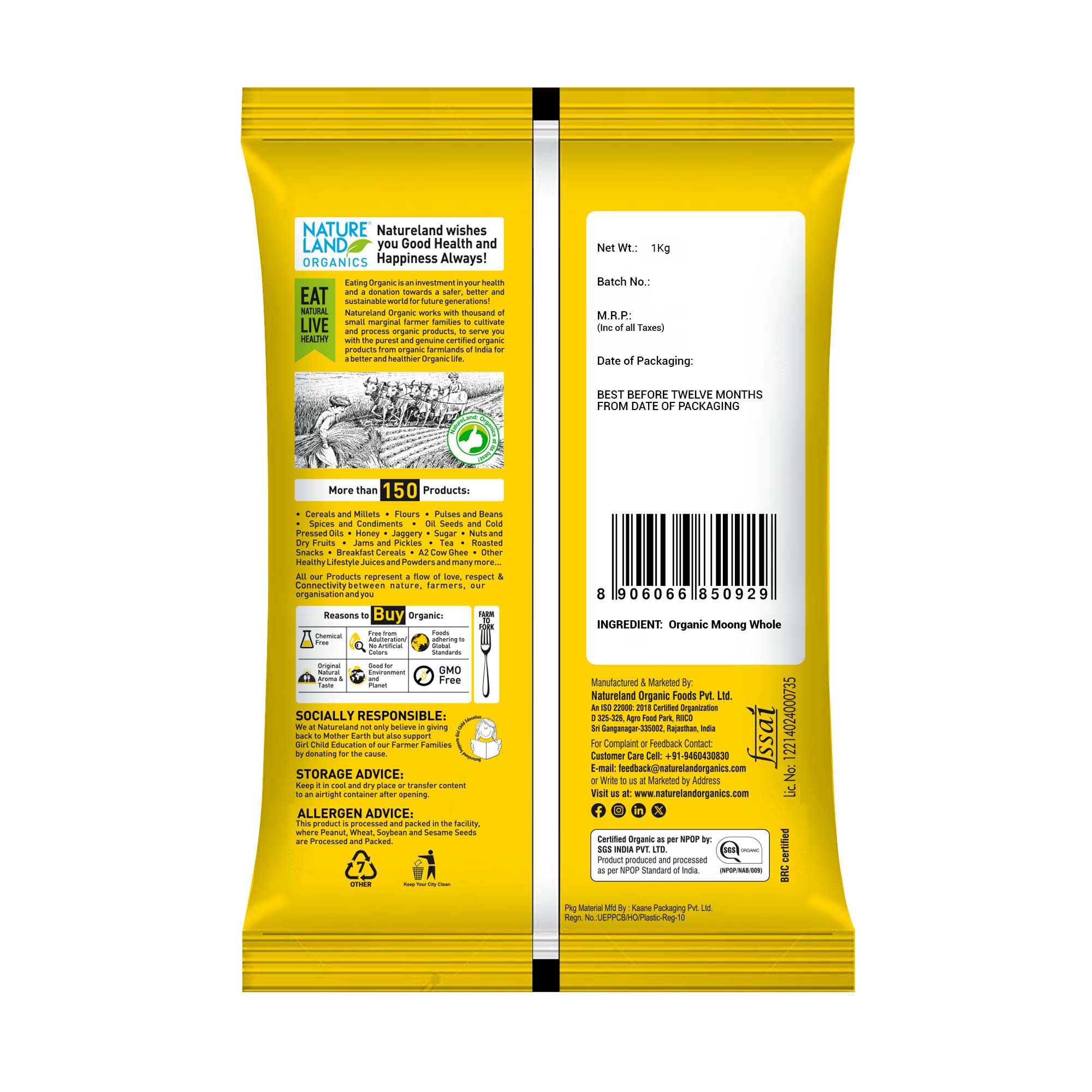 Organic Moong Split Washed 1 Kg - Image 3