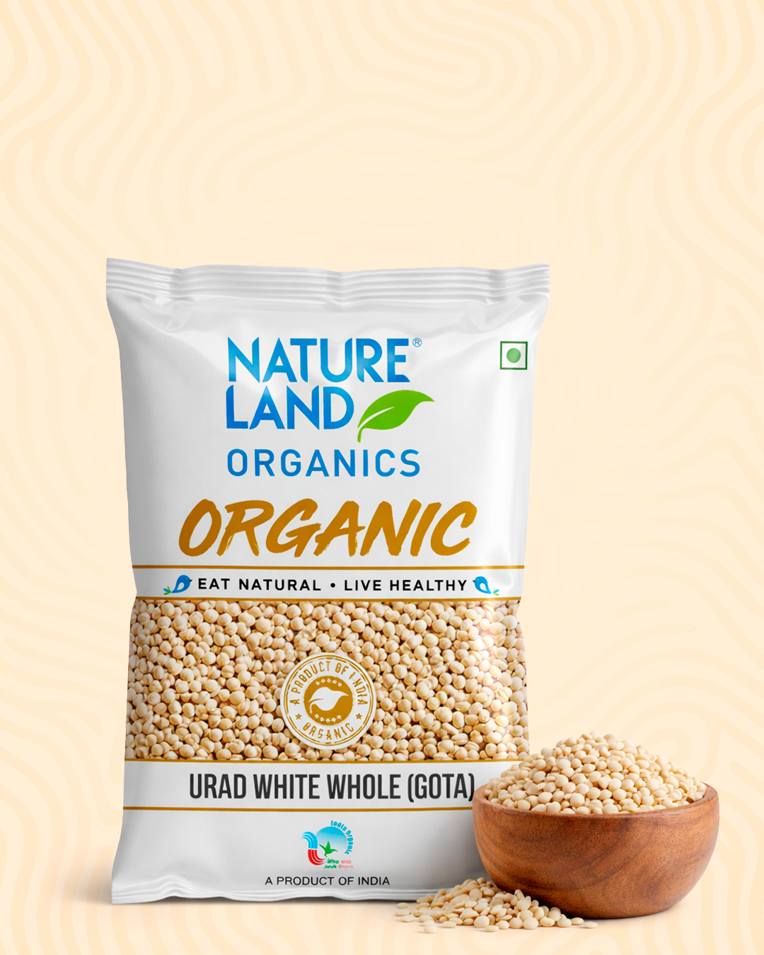 Organic Urad White Whole (Gota) 1 Kg
