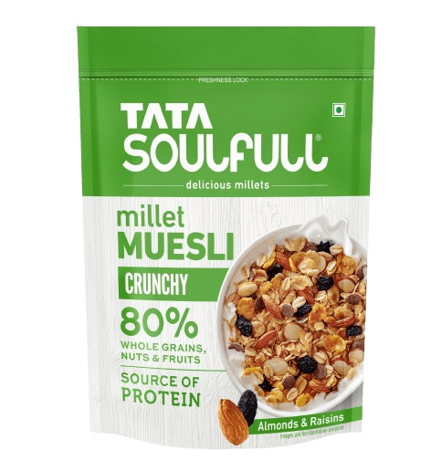 Millet Muesli - Crunchy | Source of Protien | High in dietry fibre | 80% Whole Grains, Nuts & Fruits | 500g / 700g / 1.2Kg