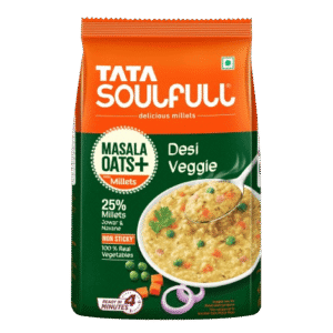 Masala Oats - Desi Veggie | 25% Millets, Real Veggies | Healthy Evening Snack | Non Sticky | 500g